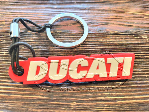 Ducati logo rubber keychain