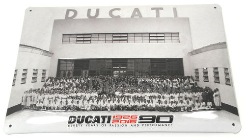 Ducati 90th Anniversary metal sign