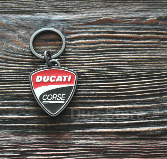 Ducati Motorcycle Keychain Key Gift Gp Logo Ring Racing Red Corse Moto Tricolor 